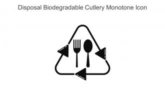 Disposal Biodegradable Cutlery Monotone Icon In Powerpoint Pptx Png And Editable Eps Format