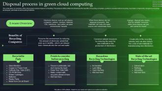 Disposal Process In Green Cloud Computing Ppt Powerpoint Presentation File Diagrams