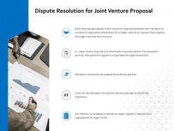 Dispute Resolution For Joint Venture Proposal Ppt Powerpoint Designs