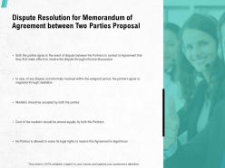 Dispute resolution for memorandum of agreement between two parties proposal ppt slides