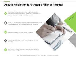 Dispute resolution for strategic alliance proposal mediator ppt slides