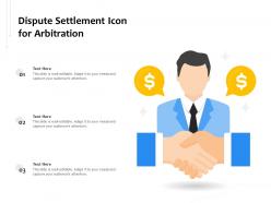 Dispute settlement icon for arbitration