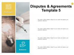 Disputes and agreements template agenda ppt powerpoint presentation model clipart