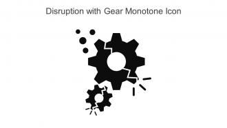 Disruption With Gear Monotone Icon In Powerpoint Pptx Png And Editable Eps Format