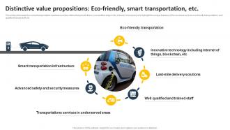 Distinctive Value Propositions Eco Friendly Transportation Business Plan BP SS