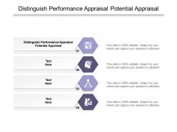 Distinguish performance appraisal potential appraisal ppt powerpoint presentation inspiration file formats cpb