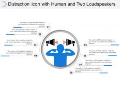 Distraction icon with human and two loudspeakers