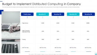 Distributed computing budget to implement distributed computing in company