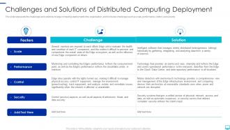 Distributed computing challenges and solutions of distributed computing deployment