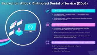 Distributed Denial Of Service Attack On Blockchain Technology Training Ppt