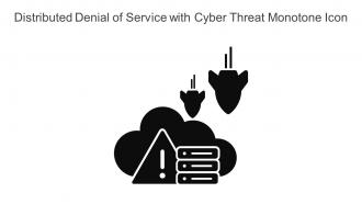 Distributed Denial Of Service With Cyber Threat Monotone Icon In Powerpoint Pptx Png And Editable Eps Format