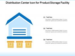 Distribution center icon for product storage facility