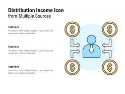 Distribution income icon from multiple sources