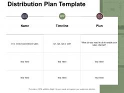 Distribution Plan Template Timeline Agenda Ppt Powerpoint Presentation File Professional