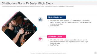 Distribution plan tv series pitch deck ppt powerpoint presentation pictures graphics example