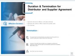 Distributor and supplier agreement proposal powerpoint presentation slides