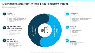 Distributors Selection Criteria Under Selective Model Distribution Strategies For Increasing Sales