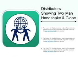 Distributors showing two man handshake and globe