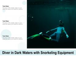 Diver in dark waters with snorkeling equipment