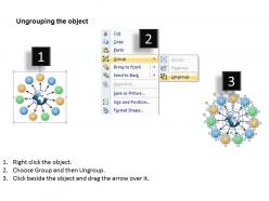 Diverging 11 steps around globe process flow radial diagram powerpoint templates