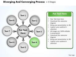 Diverging and converging process 8 stages circular flow motion diagram powerpoint templates