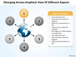 Diverging arrows graphical view of different aspects cycle flow chart powerpoint slides