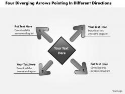 Diverging arrows pointing different directions circular flow layout network powerpoint slides