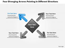 Diverging arrows pointing different directions circular flow layout network powerpoint slides