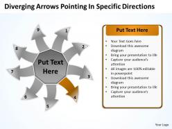 Diverging arrows pointing specific directions processs and powerpoint templates