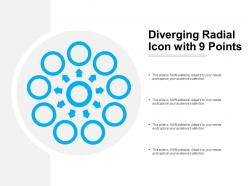 Diverging radial icon with 9 points