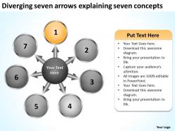 Diverging seven arrows explaining concepts diagram software powerpoint slides