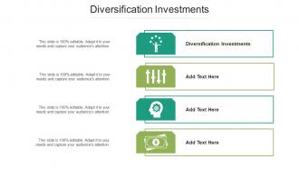 Diversification Investments Ppt Powerpoint Presentation Model Clipart Cpb