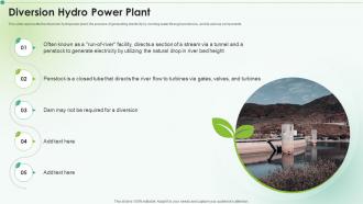 Diversion Hydro Power Plant Clean Energy Ppt Powerpoint Presentation Icon Templates