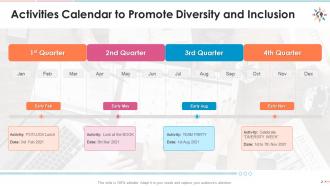 Diversity and inclusion training on d and i activity calendar posters and mailers edu ppt