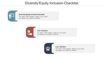 Diversity equity inclusion checklist ppt powerpoint presentation infographics graphics download cpb