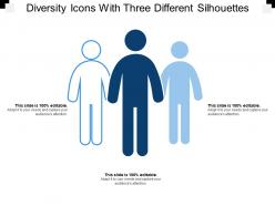 Diversity icons with three different silhouettes