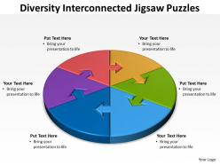 Diversity interconnected jigsaw diagram puzzles powerpoint templates 10
