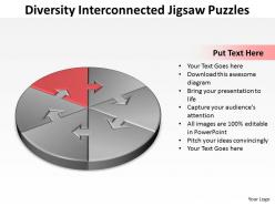 Diversity interconnected jigsaw diagram puzzles powerpoint templates 10