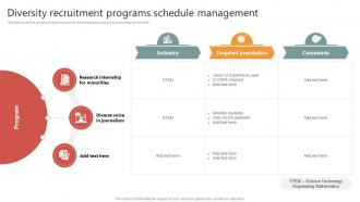 Diversity Recruitment Programs Schedule Management
