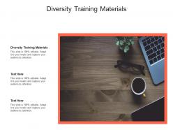 Diversity training materials ppt powerpoint presentation gallery deck cpb