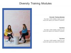 Diversity training modules ppt powerpoint presentation icon maker cpb