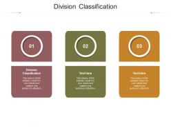 Division classification ppt powerpoint presentation infographics slides cpb
