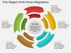 Dj five staged circle arrow infographics flat powerpoint design
