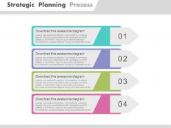 Dj four tags for strategic planning process flat powerpoint design