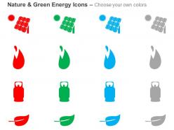 Dj solar plant with cylinder and leaf for green energy ppt icons graphics