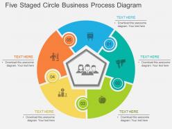 Dk five staged circle business process diagram flat powerpoint design