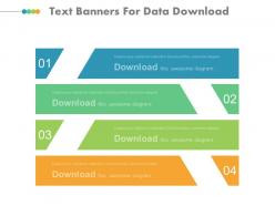 Dk four text banners for data download flat powerpoint design