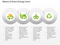 Dk symbols for green energy production from sun water and waste ppt icons graphics