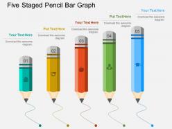 Dl five staged pencil bar graph flat powerpoint design