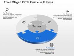 Dl three staged circle puzzle with icons powerpoint template
